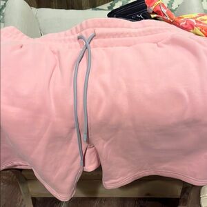 Fabletics Pink Athletic Shorts with Drawstring Waist